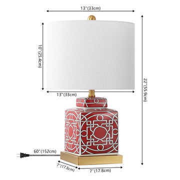 Catherine 22" Ceramic/Metal Ginger Jar LED Table Lamp - JONATHAN Y